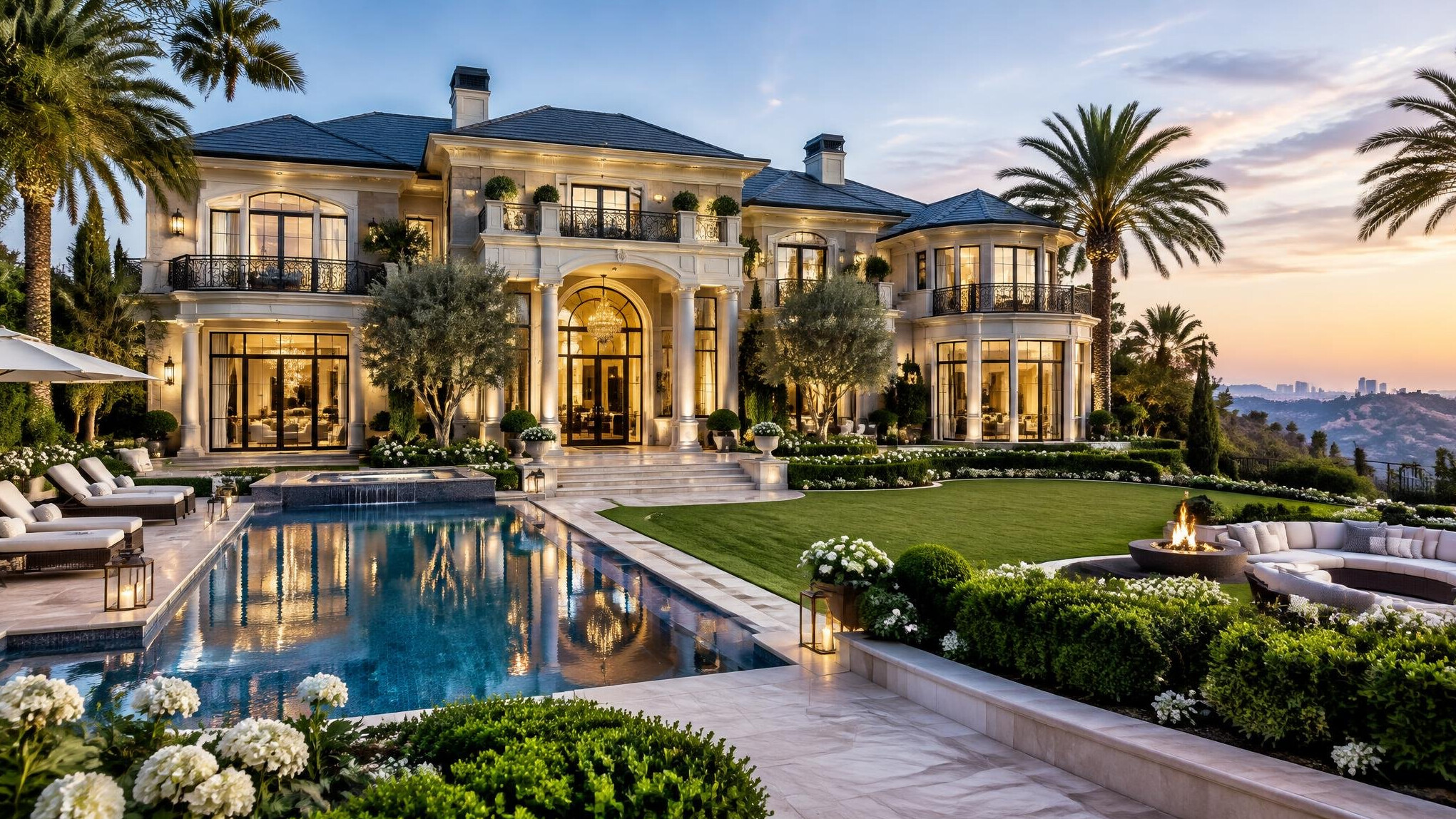 luxury celebrity mansion exterior