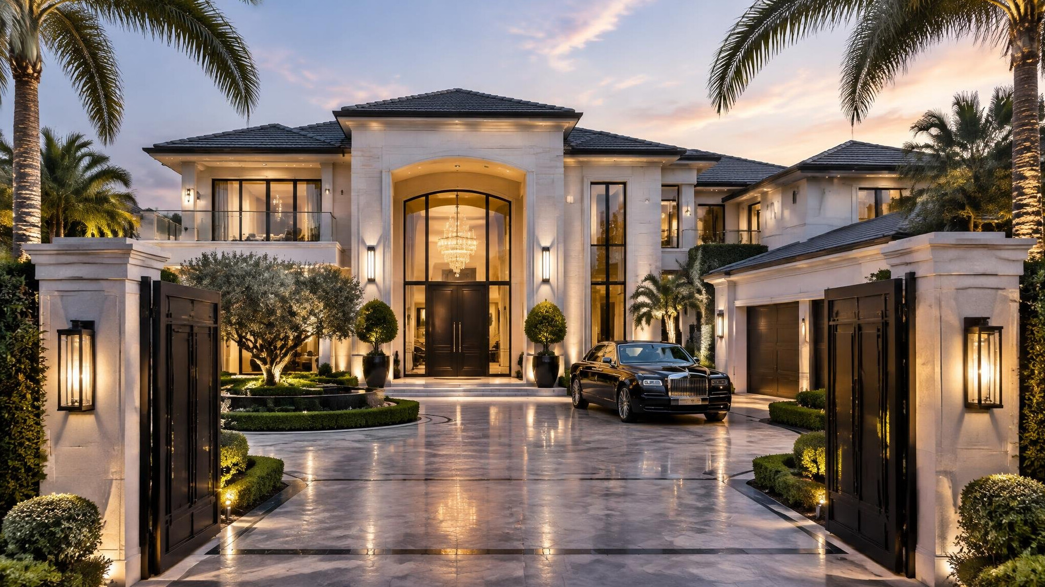 luxury celebrity mansion exterior